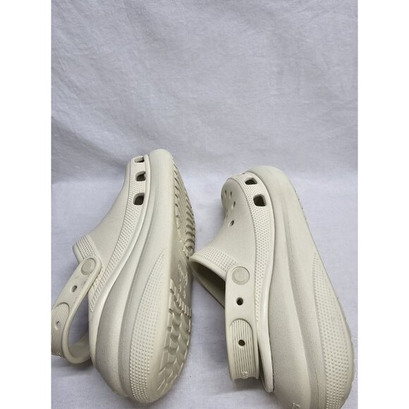 CROCS Classic Crush Clog Bone Tan Slip On Platform Sandal Women's Size 7/ Mens 5 - Picture 14 of 16